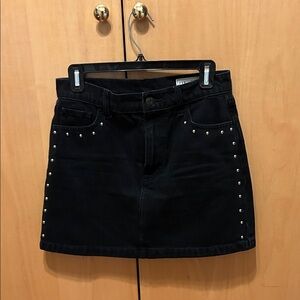 GAP Black Studded Denim Mini Skirt